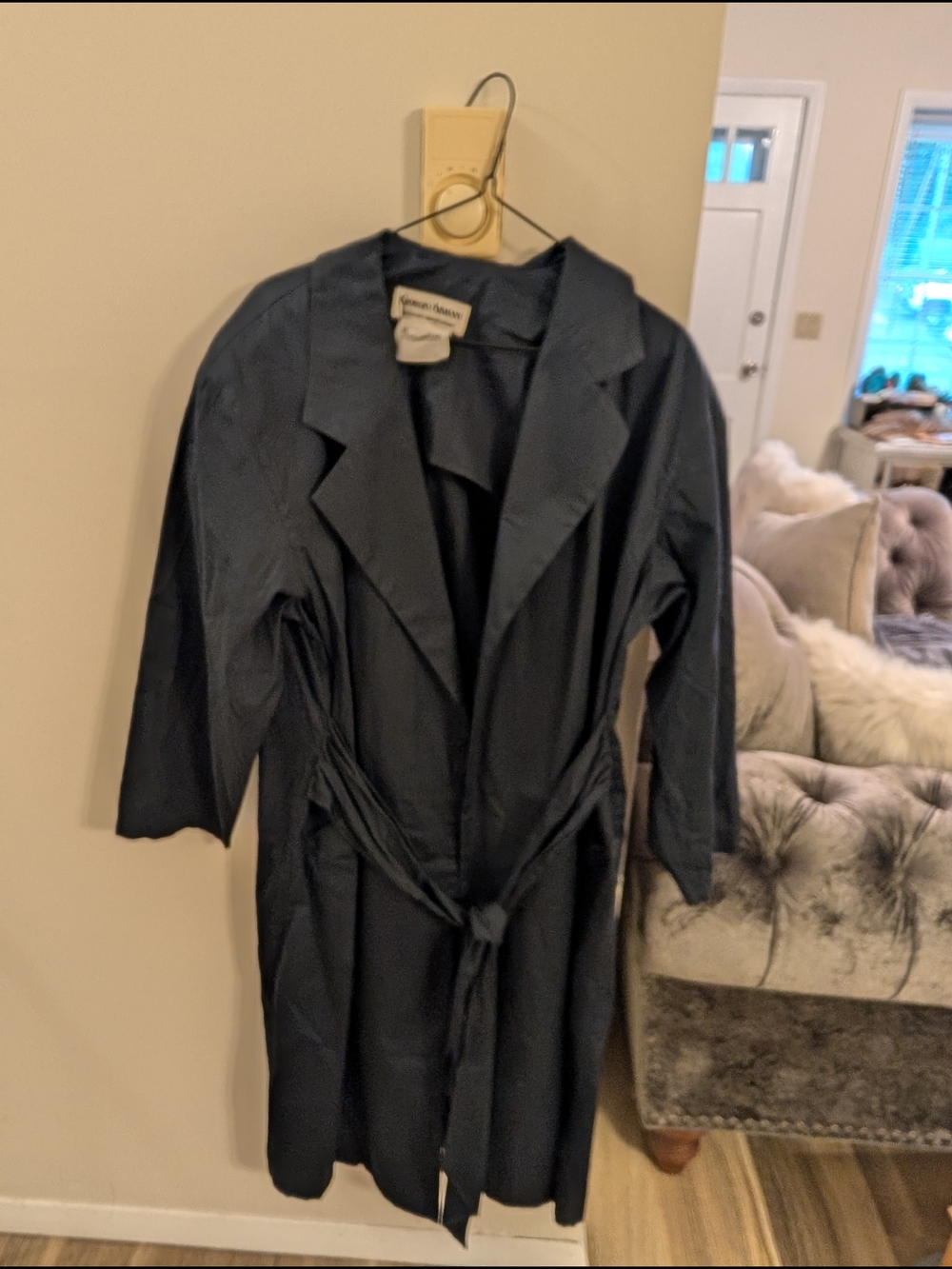 Giorgio Armani Vintage Black Label Interior Tags on Dark Garment